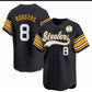 P.Steelers #8 Aaron Rodgers Black 50th Anniversary Patch Vapor Premier Baseball Jersey – All Stitched American Football Jerseys