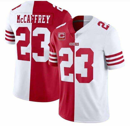 SF.49ers #23 Christian McCaffrey  White Red Limited Jersey - All Stitched American Football Jerseys