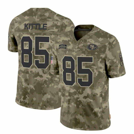 SF.49ers #85 George Kittle Camo Salute to Service Limited Stitched American Football Jersey