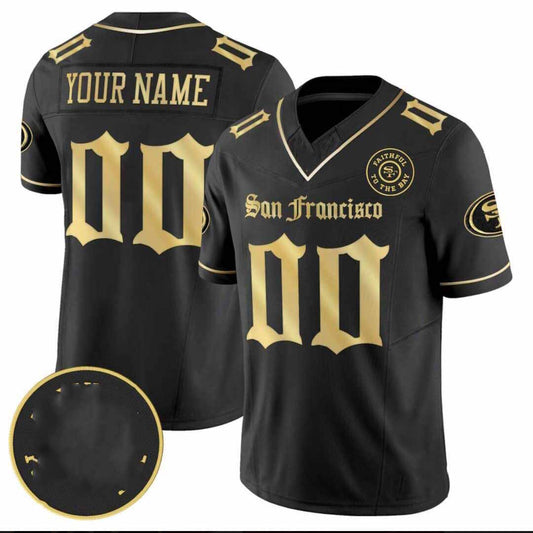 Custom SF.49ers Black Limited Jersey - All Stitched American Football Jerseys