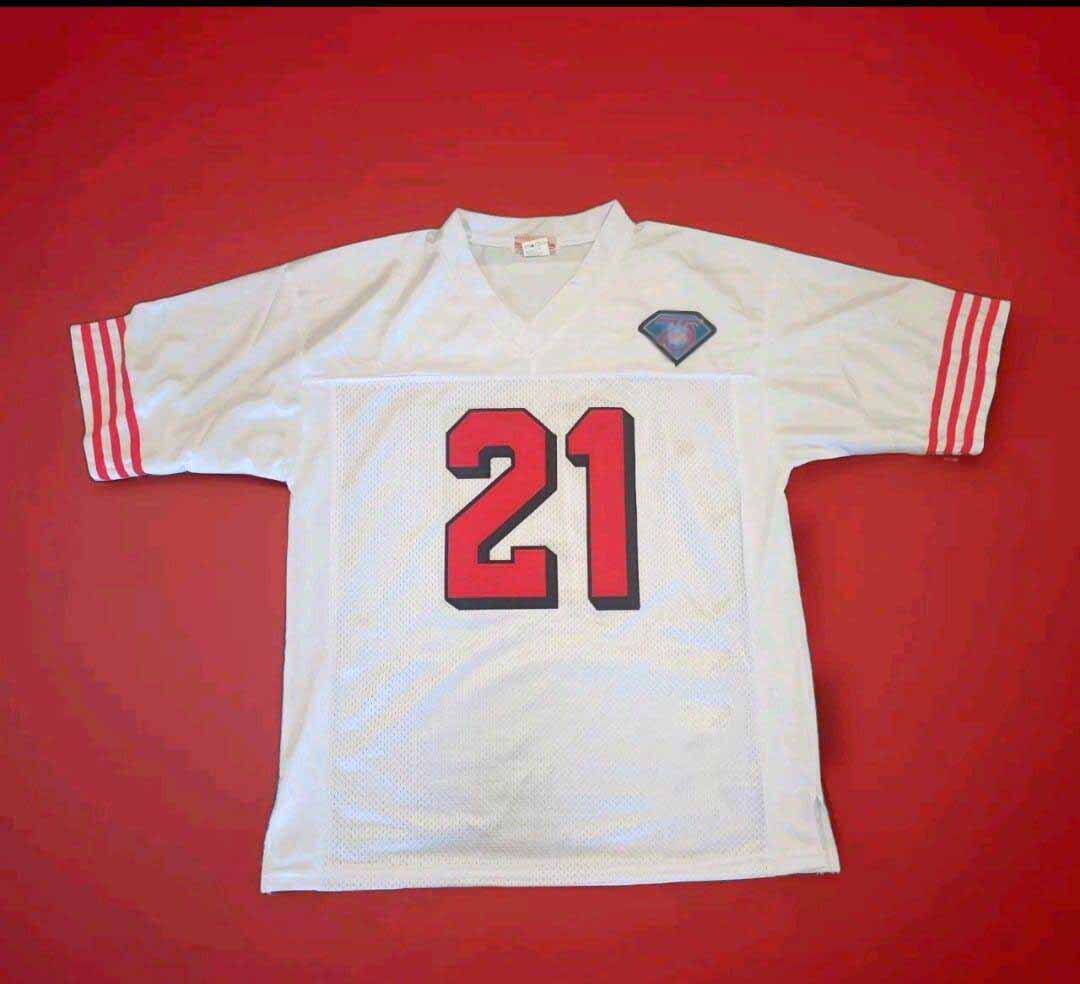 SF.49ers #21 Deion Sanders Mitchell & Ness White 1994 Authentic American Football Jerseys