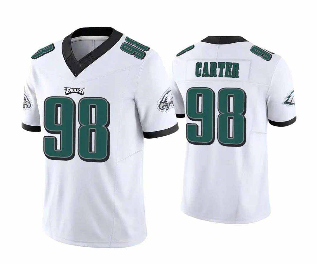 P.Eagles #98 Jalen Carter White Vapor Limited Stitched American Football Jerseys