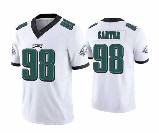 P.Eagles #98 Jalen Carter White Vapor Limited Stitched American Football Jerseys