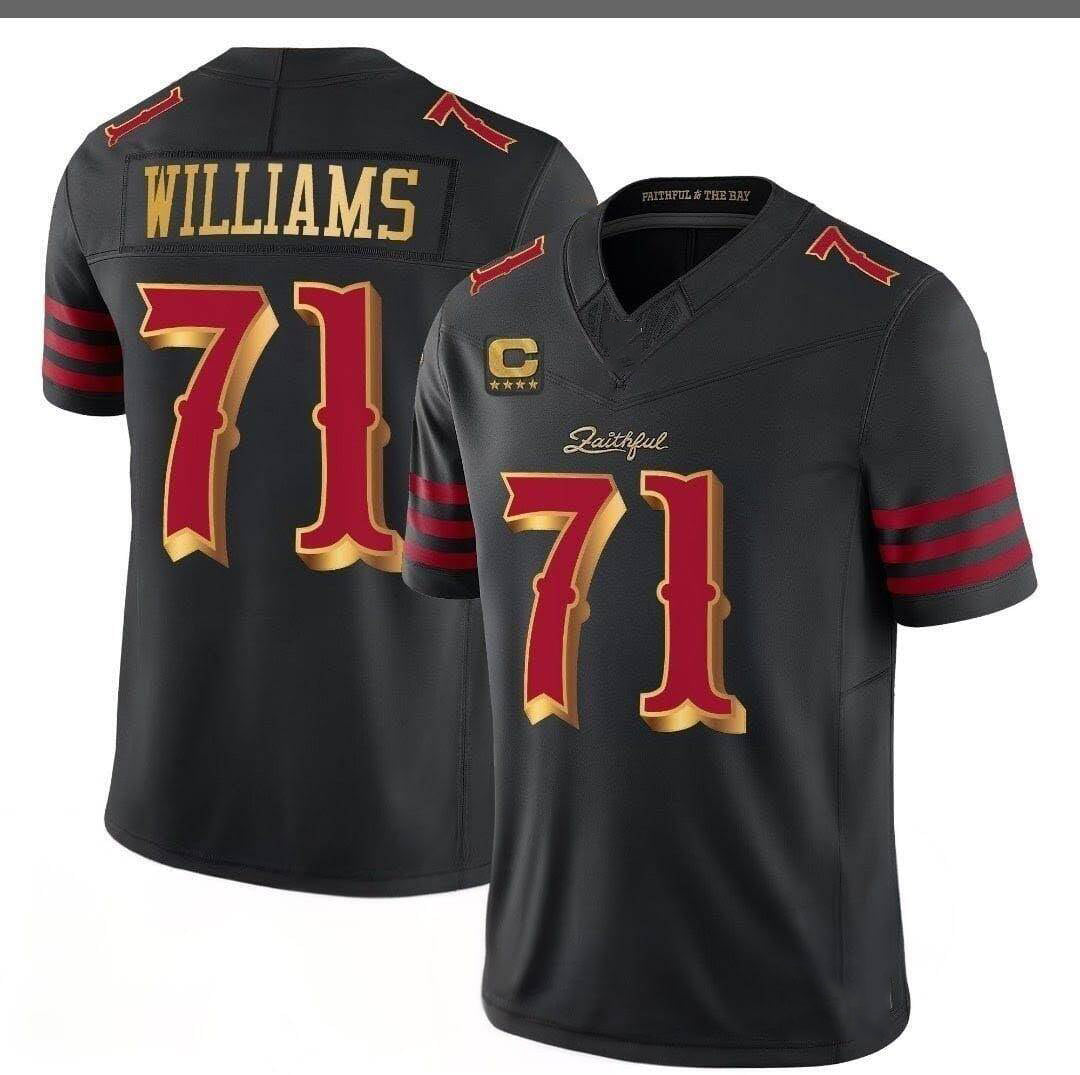 SF.49ers #71 Trent Williams 2025 Rivalries Collection Game Jersey - Black Stitched American Football Jerseys