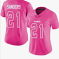D.Cowboy #21 Deion Sanders Pink Stitched Limited Rush Fashion Stitched American Football Jerseys
