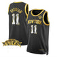 NY.Knicks #11 Jalen Brunson Black Gold 2026 Finals Eastern Conference Champions Patch Stitched American Basketball Jersey