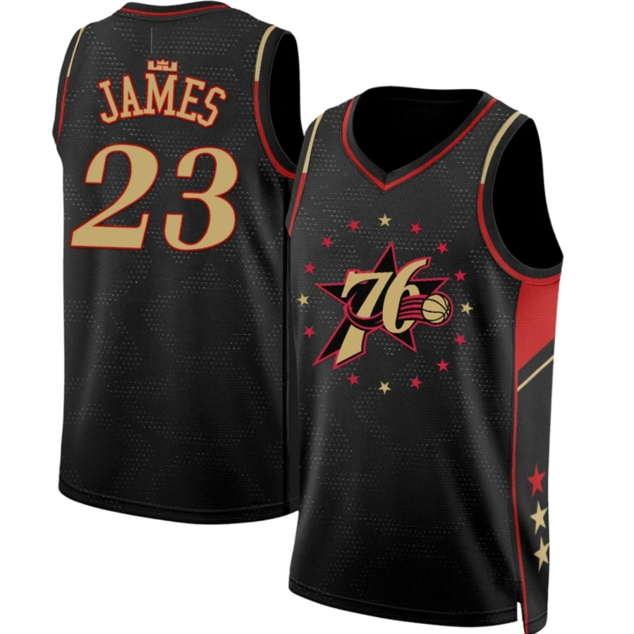 PH.76ers #23 LeBron James Black Stitched American Basketball Jersey