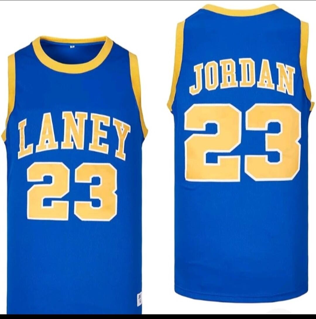 Laney High school  #23 Michael Jordan Blue High School Basketball American Jerseys