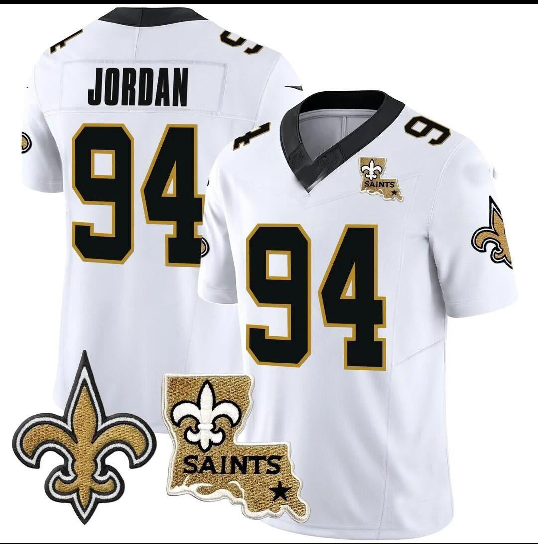 NO.Saints #94 Cameron Jordan White Vapor Limited All Stitched American Football Jersey