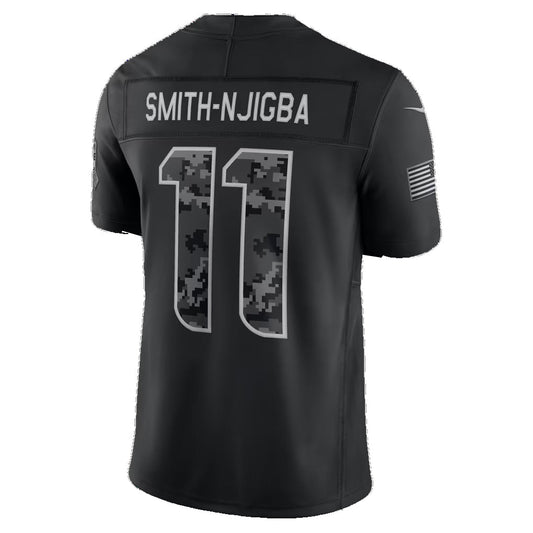S.Seahawks #11 Jaxon Smith-Njigba Black 2026 Salute to Service Stitched Limited Football Jersey