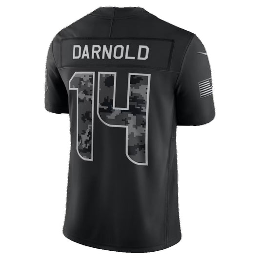 S.Seahawks #14 Sam Darnold Black 2026 Salute to Service Stitched Limited Football Jersey