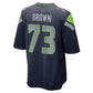 S.Seahawks #73 Logan Brown College Navy Team Game Football Jersey