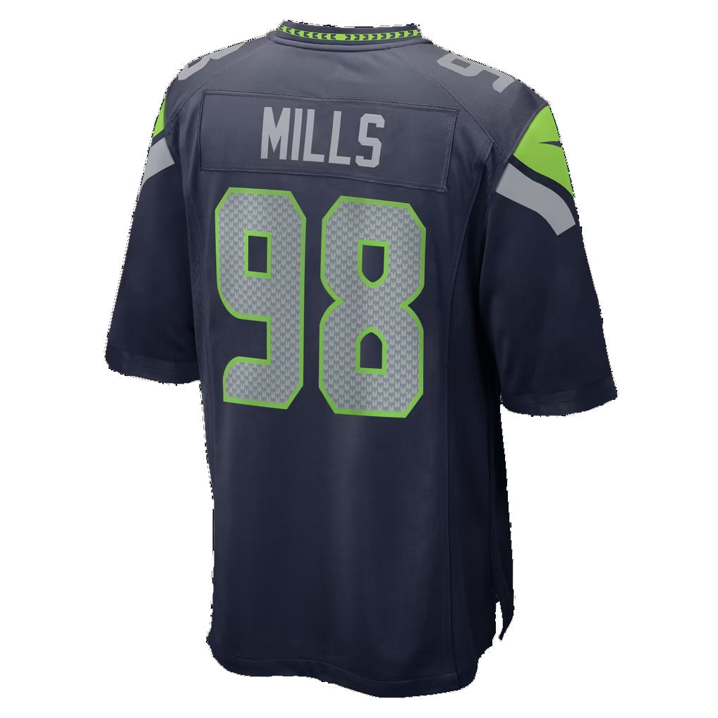 S.Seahawks #98 Rylie Mills College Navy Team Game Football Jersey