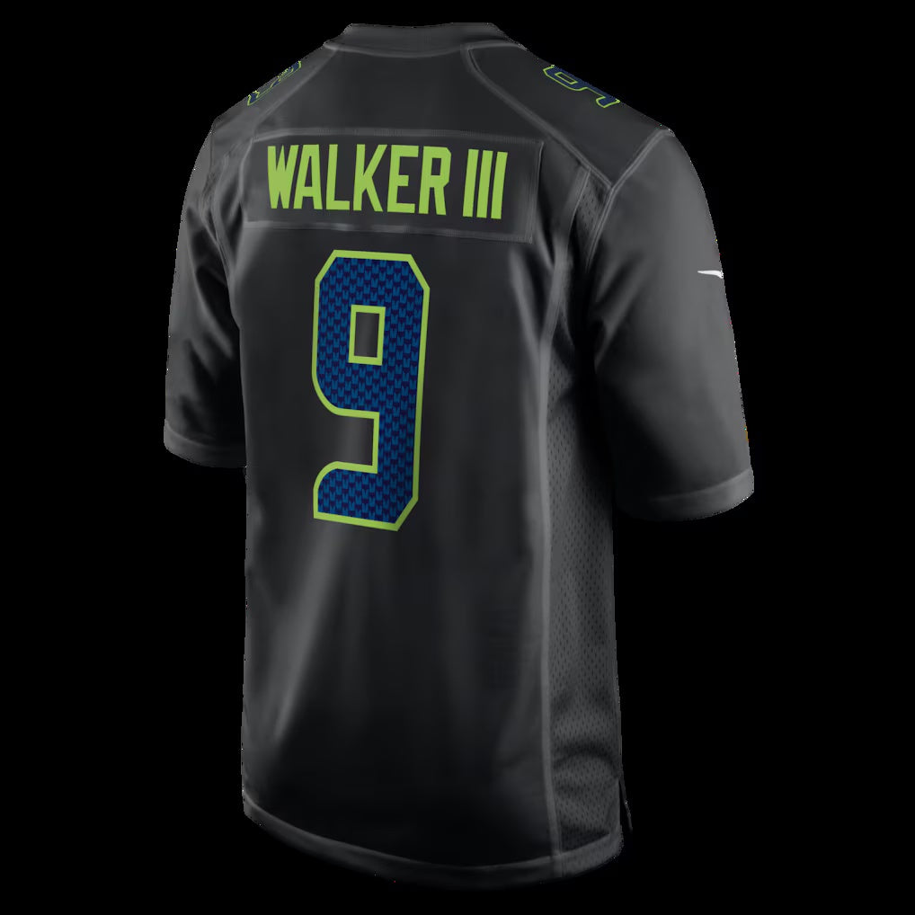 S.Seahawks #9 Kenneth Walker III Black Fashion Game Stitched American Football Jerseys