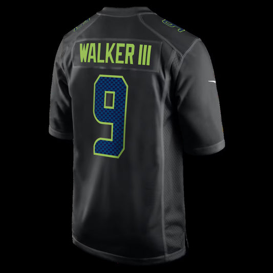 S.Seahawks #9 Kenneth Walker III Black Fashion Game Stitched American Football Jerseys