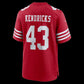 SF.49ers #43 Eric Kendricks Scarlet Team Game Stitched American Football Jerseys