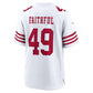 SF.49ers #49 The Faithful White 80th Anniversary Game Football Jersey