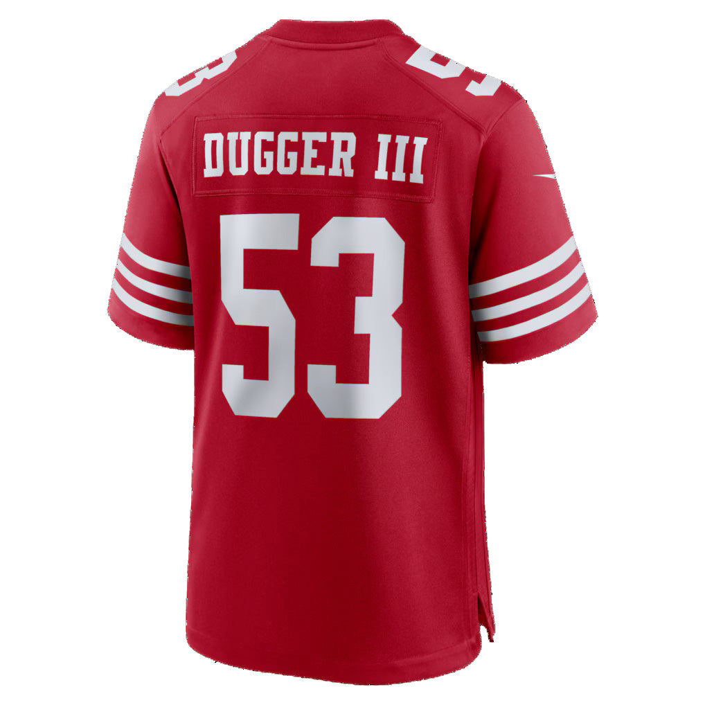 SF.49ers #53 Jaden Dugger Scarlet Team Game Football Jersey