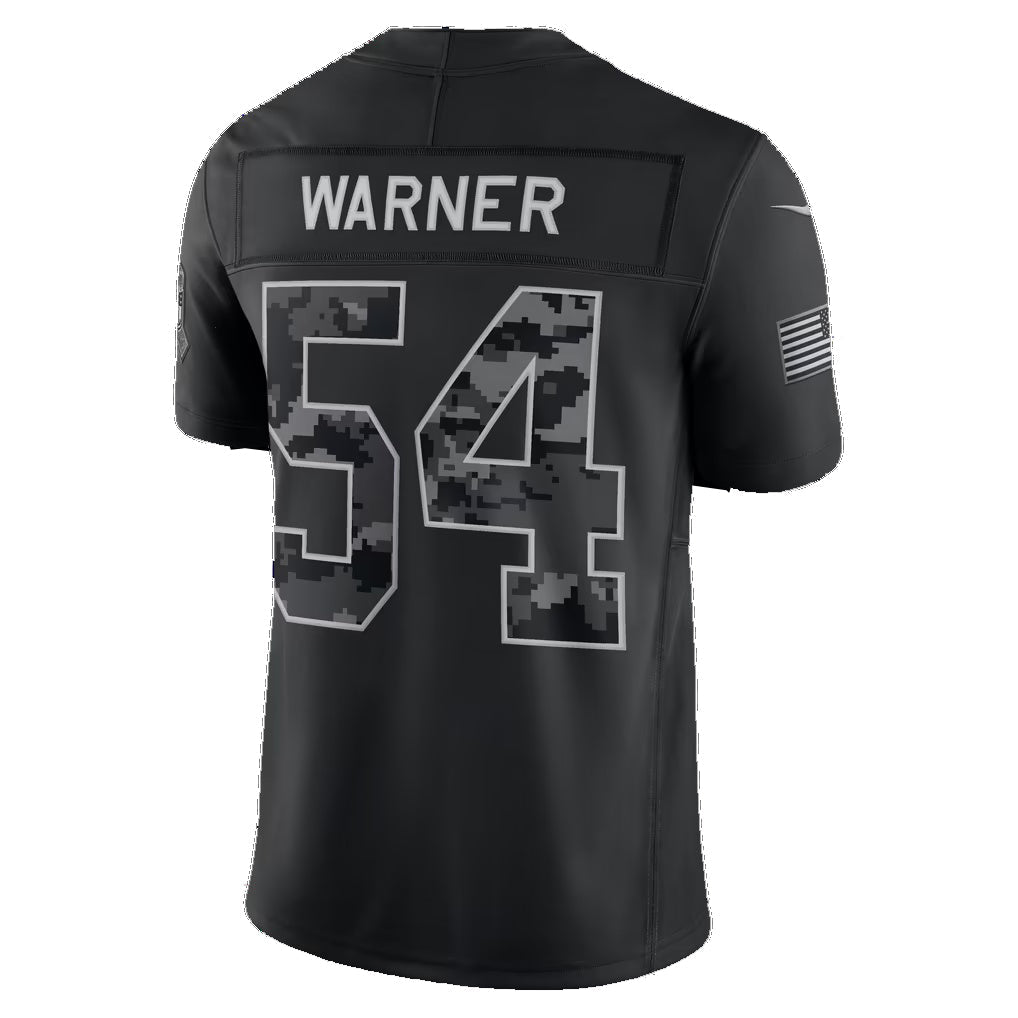 SF.49ers #54 Fred Warner Black 2026 Salute to Service Stitched Limited Football Jersey