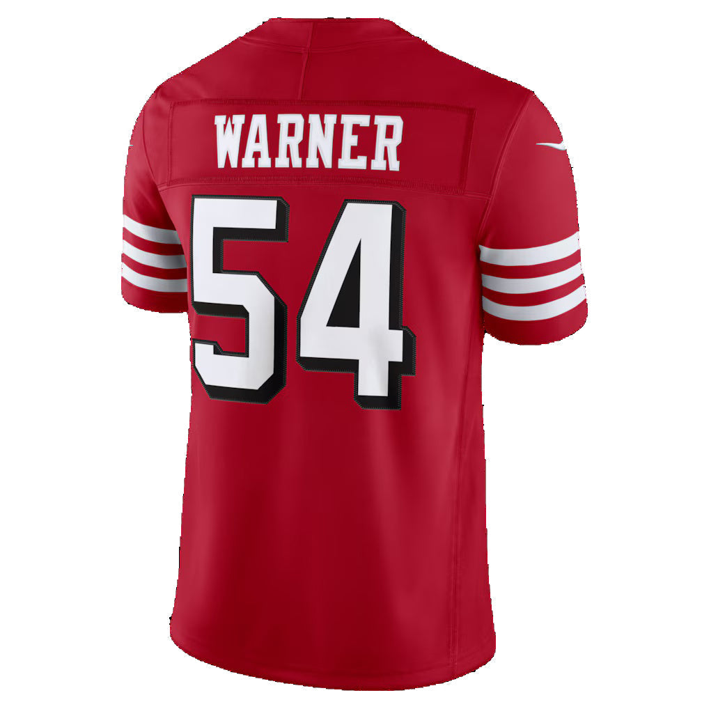 SF.49ers #54 Fred Warner Scarlet Alternate Vapor F.U.S.E. Stitched Limited Football Jersey