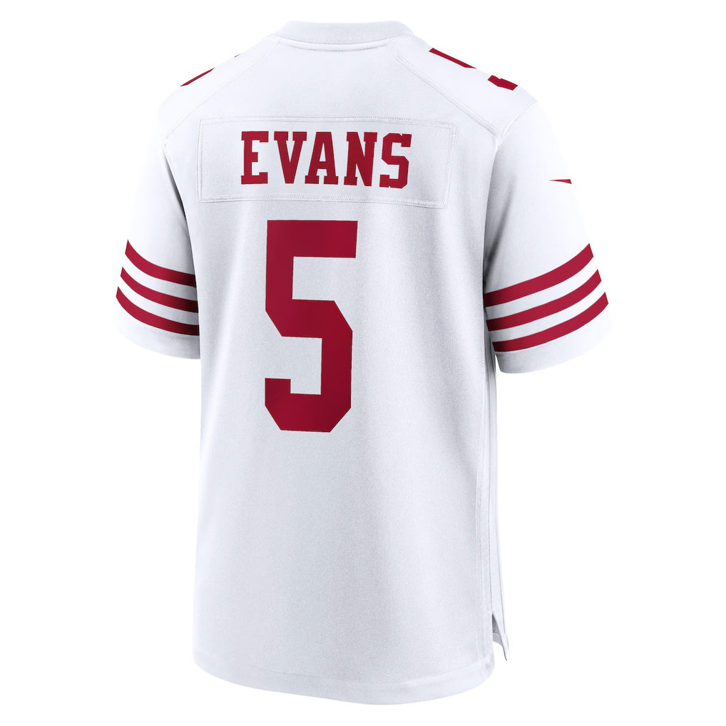 SF.49ers #5 Mike Evans White Game Stitched Football American Jersey