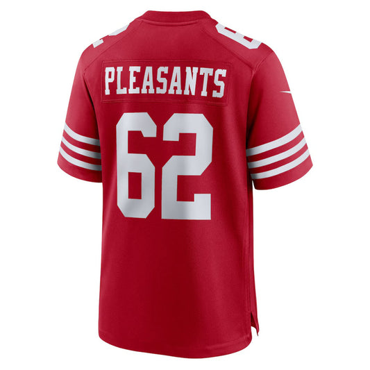 SF.49ers #62 Austen Pleasants Scarlet Team Game Stitched American Football Jerseys