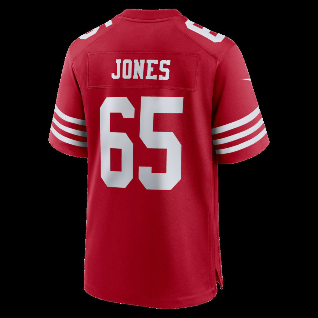 SF.49ers #65 Robert Jones Scarlet Team Game Stitched Football American Jersey