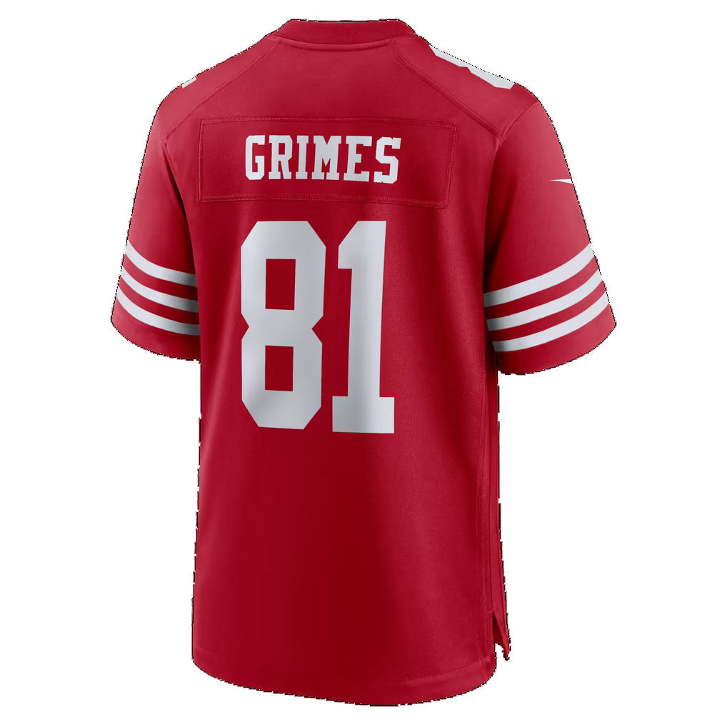 SF.49ers #81 Wesley Grimes Scarlet Team Game Football Jersey