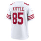 SF.49ers #85 George Kittle White 80th Anniversary Game Football Jersey