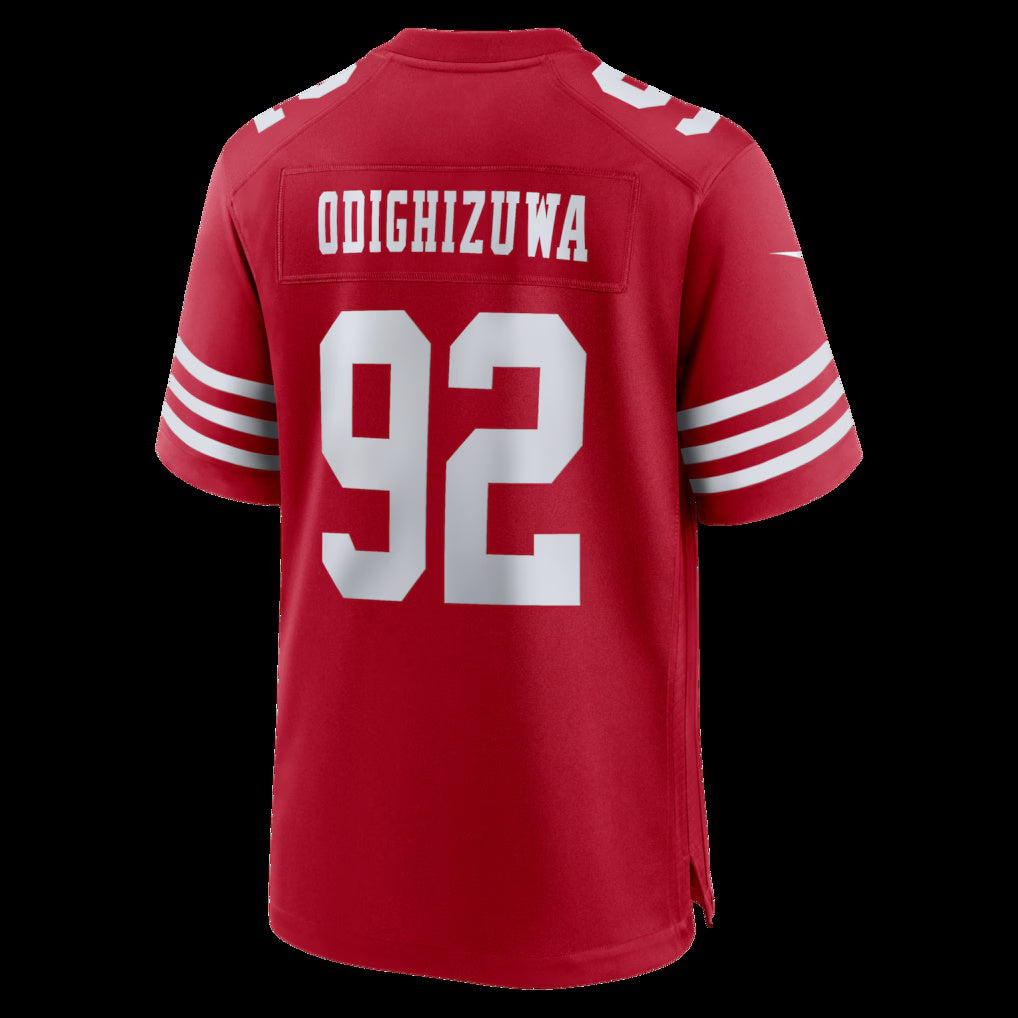 SF.49ers #92 Osa Odighizuwa Scarlet Team Game Stitched Football American Jersey