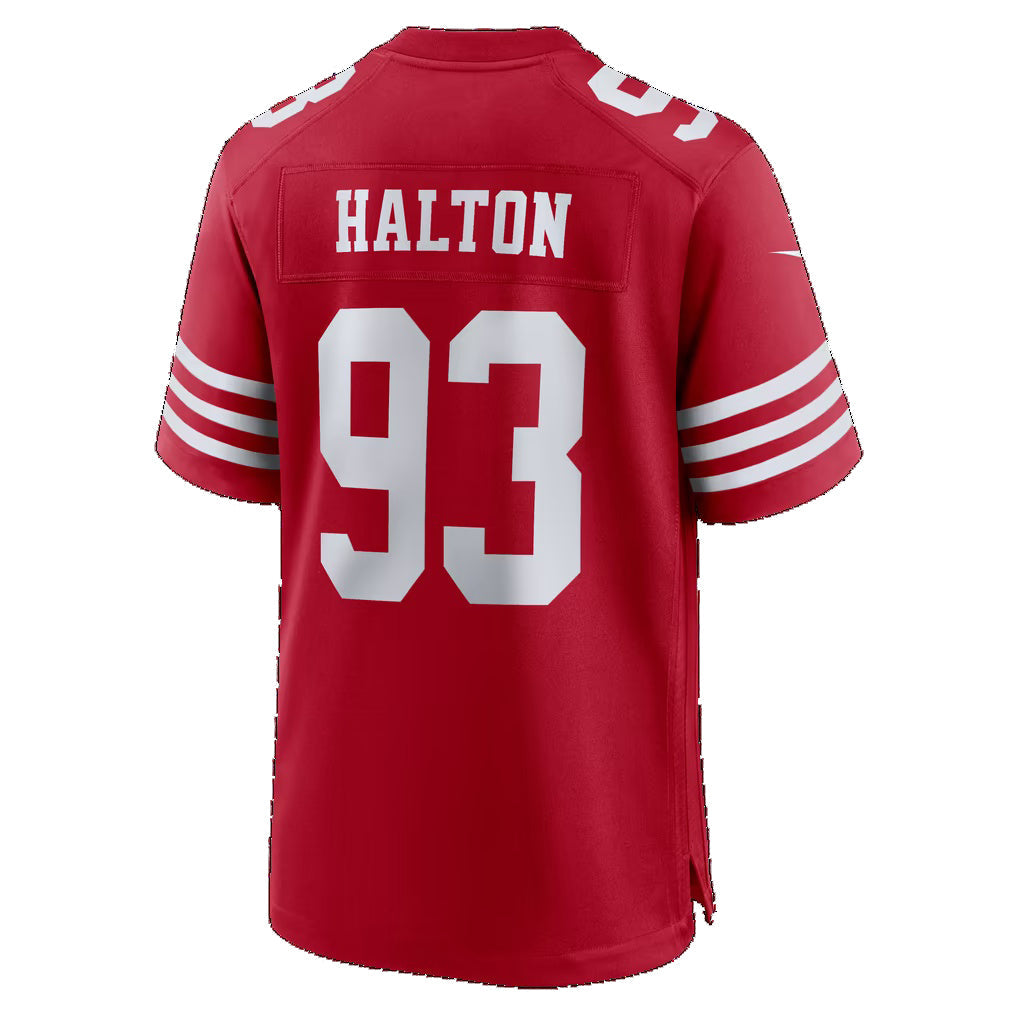 SF.49ers #93 Gracen Halton Scarlet Team Game Football Jersey