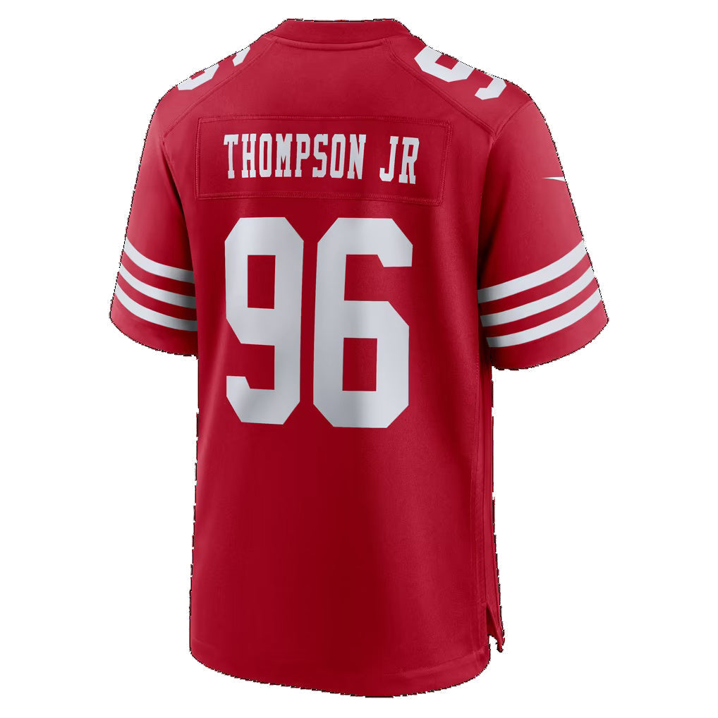 SF.49ers #96 James Thompson Jr Scarlet Team Game Football Jersey