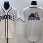 San Diego Padres Team Big Logo White Cool Base Stitched Baseball Jersey