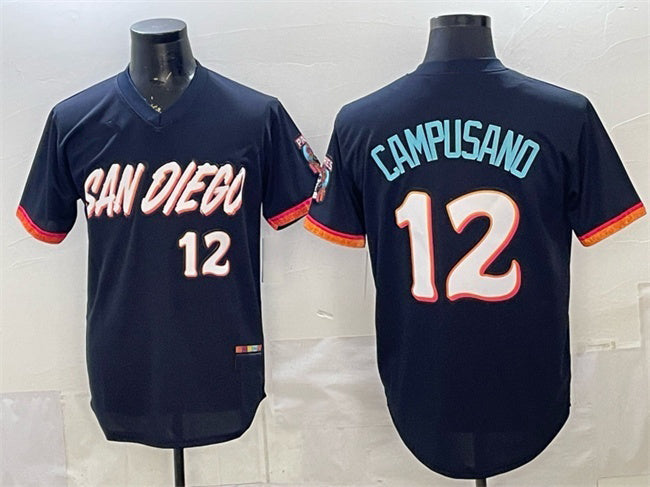San Diego Padres #12 Luis Campusano Obsidian 2026 City Connect Stadium Stitched Baseball Jersey