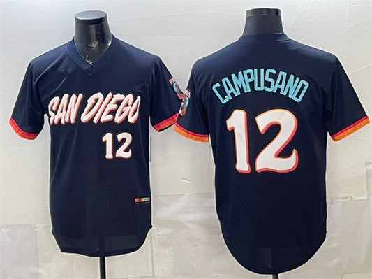 San Diego Padres #12 Luis Campusano Obsidian 2026 City Connect Stadium Stitched Baseball Jersey