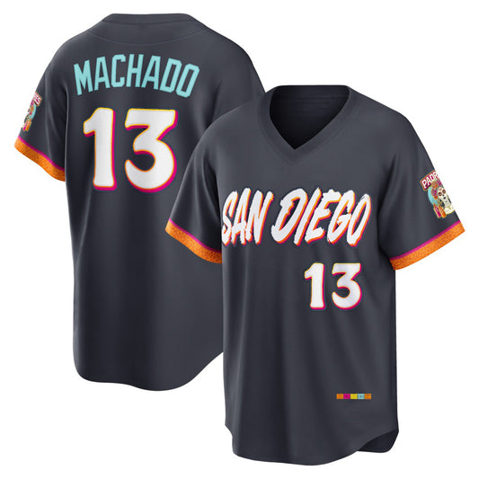 San Diego Padres #13 Manny Machado Obsidian 2026 City Connect Stadium Stitched Baseball Jersey