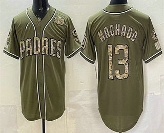 San Diego Padres #13 Manny Machado Olive 2026 Armed Forces Day Jersey