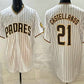 San Diego Padres #21 Nick Castellanos White Cool Base Stitched Baseball Jersey