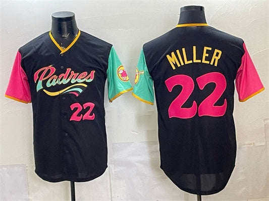 San Diego Padres #22 Mason Miller 2022 Black City Connect Cool Base Stitched Baseball Jersey