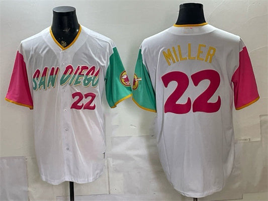 San Diego Padres #22 Mason Miller 2022 White City Connect Cool Base Stitched Baseball Jersey