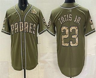 San Diego Padres #23 Fernando Tatis Jr Olive 2026 Armed Forces Day Jersey