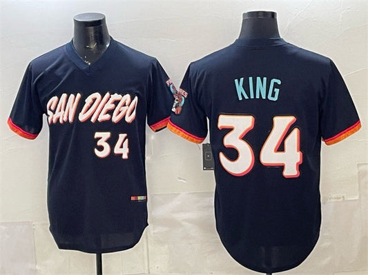 San Diego Padres #34 Michael King Obsidian 2026 City Connect Stadium Stitched Baseball Jersey