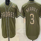 San Diego Padres #3 Jackson Merrill Olive 2026 Armed Forces Day Baseball Jersey