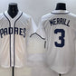 San Diego Padres #3 Jackson Merrill White Cool Base Stitched Baseball Jersey