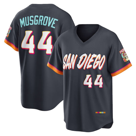 San Diego Padres #44 Joe Musgrove Obsidian 2026 City Connect Stadium Stitched Baseball Jersey