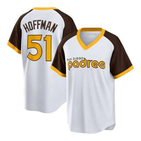 San Diego Padres #51 Trevor Hoffman White Cooperstown Stitched Baseball Jersey