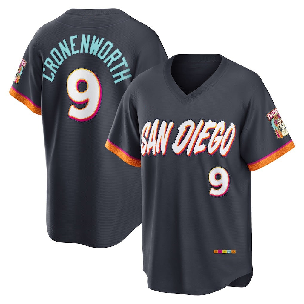 San Diego Padres #9 Jake Cronenworth Obsidian 2026 City Connect Stadium Stitched Baseball Jersey