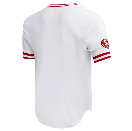 SF.49ers Pro Standard White Classic Chenille Double Knit T-Shirt American Football Jerseys