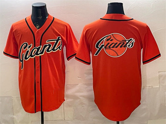 San Francisco Giants Team Big Logo Orange Cool Base Stitched Baseball Jersey