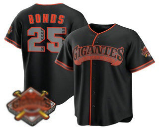 San Francisco Giants #25 Barry Bonds Black 2026 Alternate Stadium Stitched Baseball Jersey